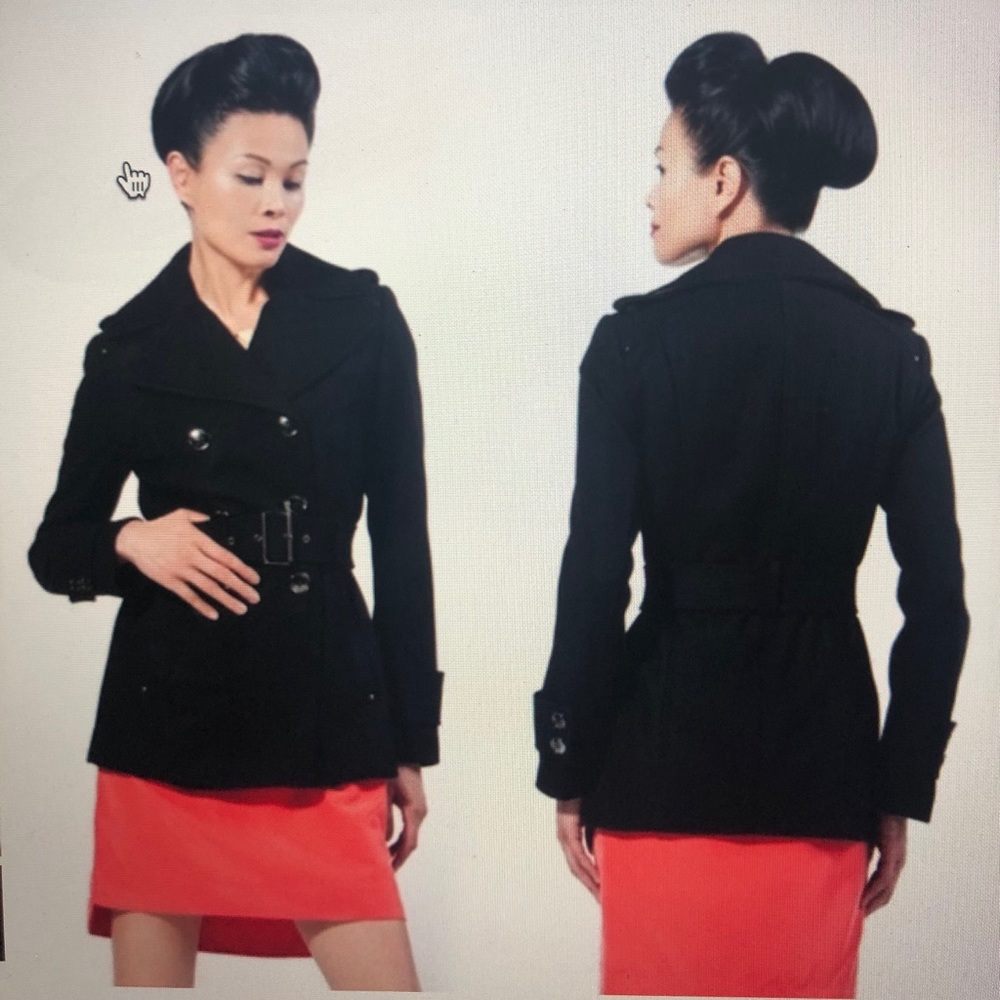 Nicole Miller Belted Pea Coat